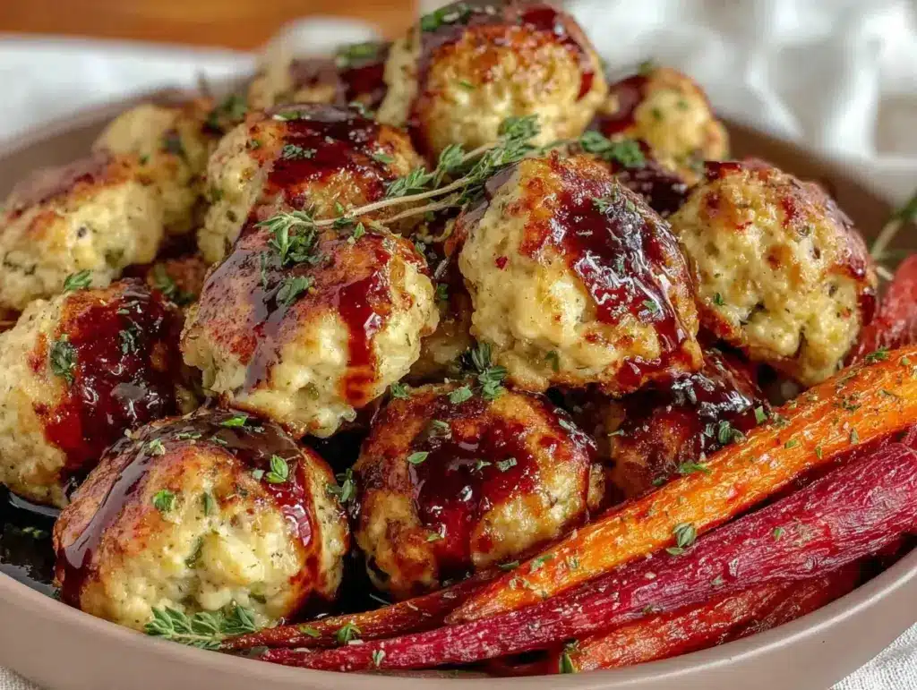 turkey meatball dinner bowl - featured image