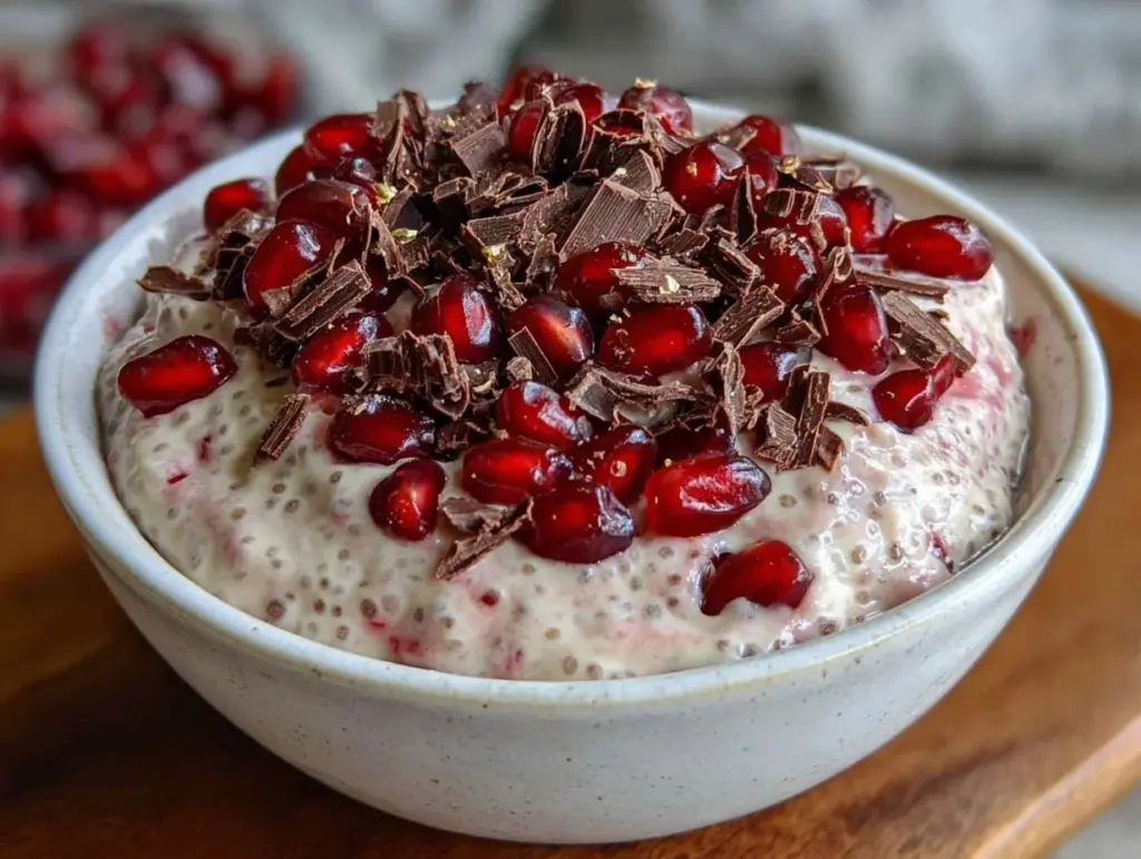 valentines dessert chia pudding bowl - featured image