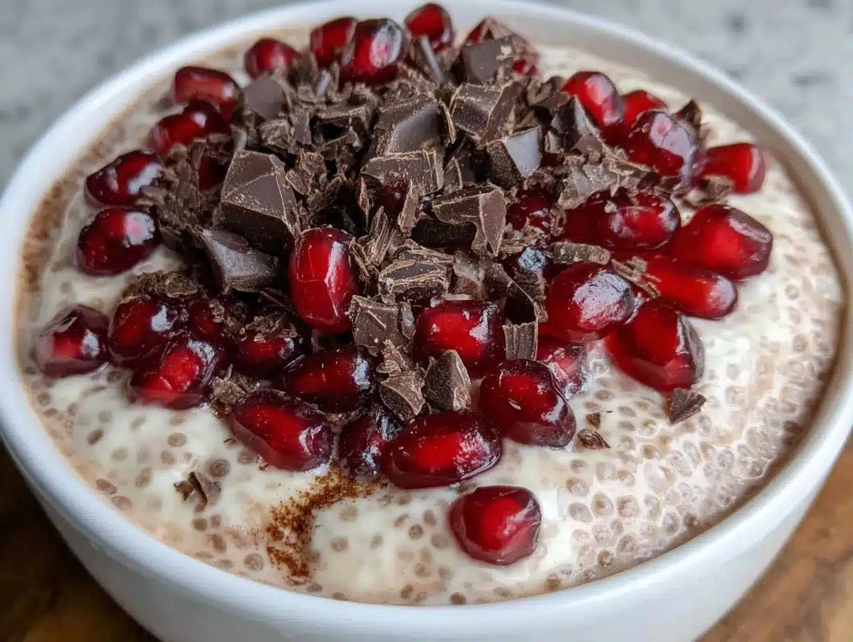 valentines dessert chia pudding bowl preparation steps