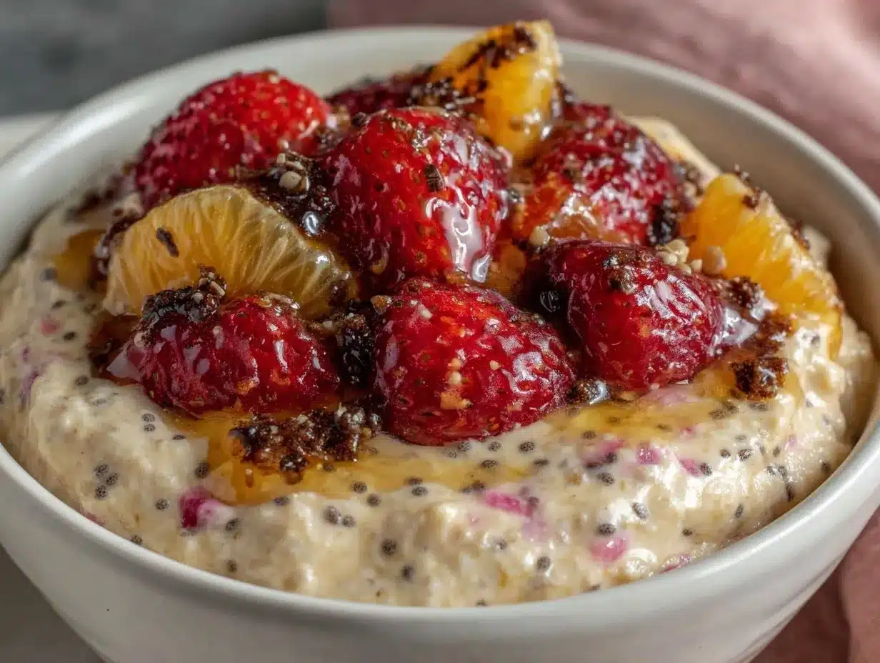 valentines strawberries chia pudding bowl preparation steps