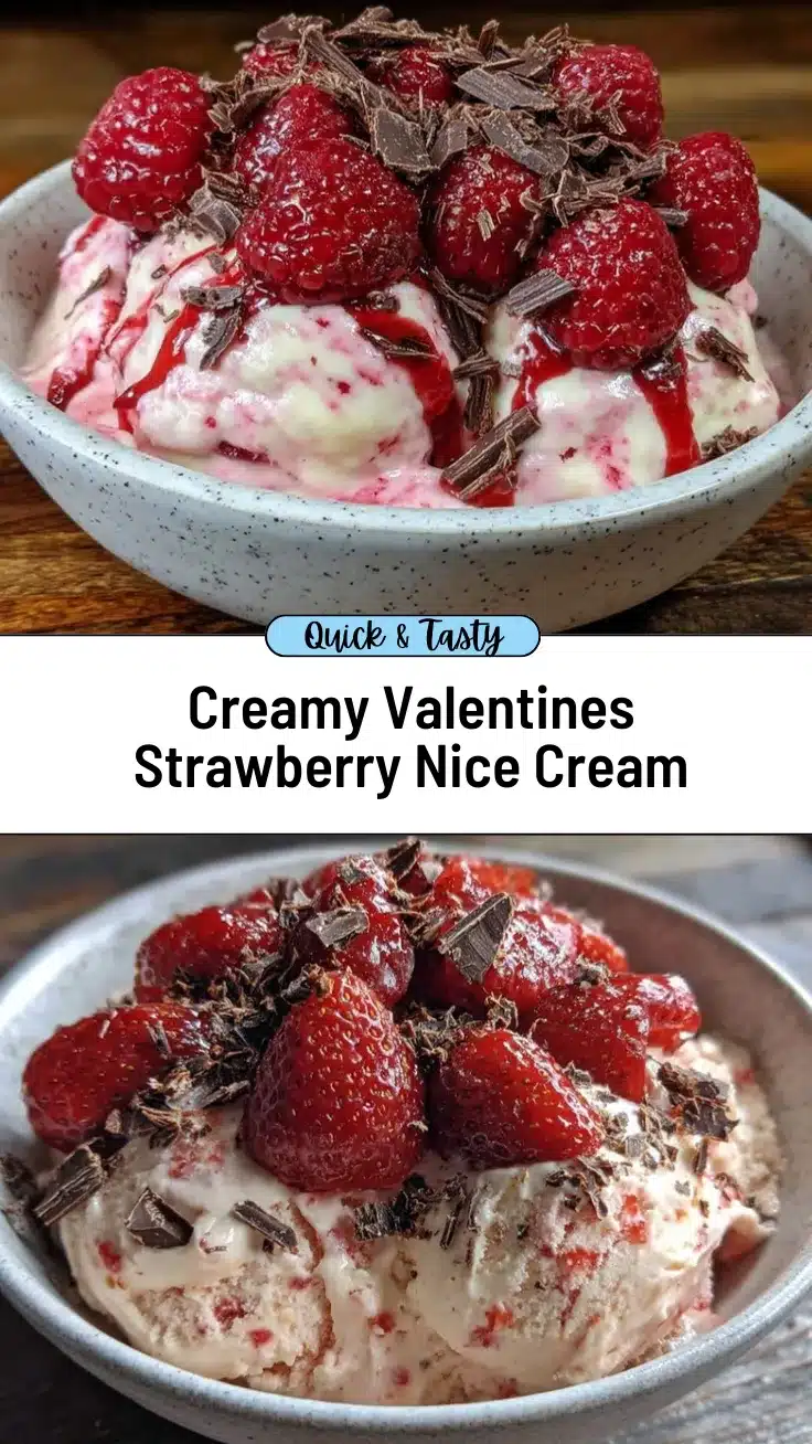 valentines strawberries nice cream bowl recipe