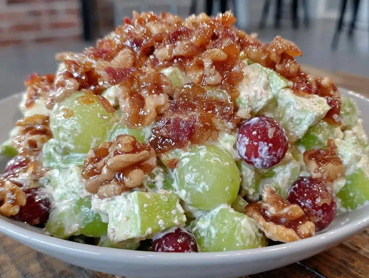 Waldorf salad with candied walnuts preparation steps