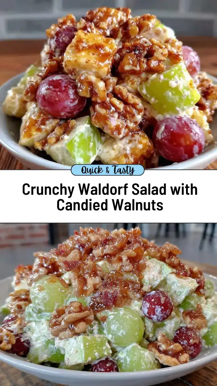 Waldorf salad with candied walnuts recipe