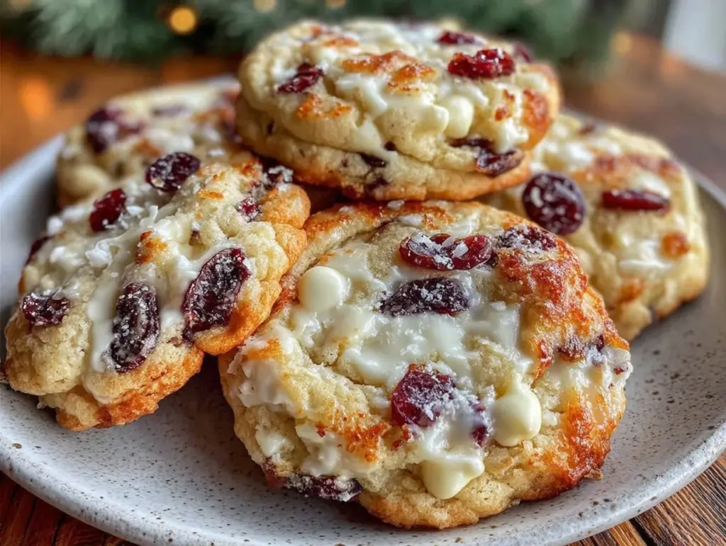 white chocolate cranberry cookies - featured image