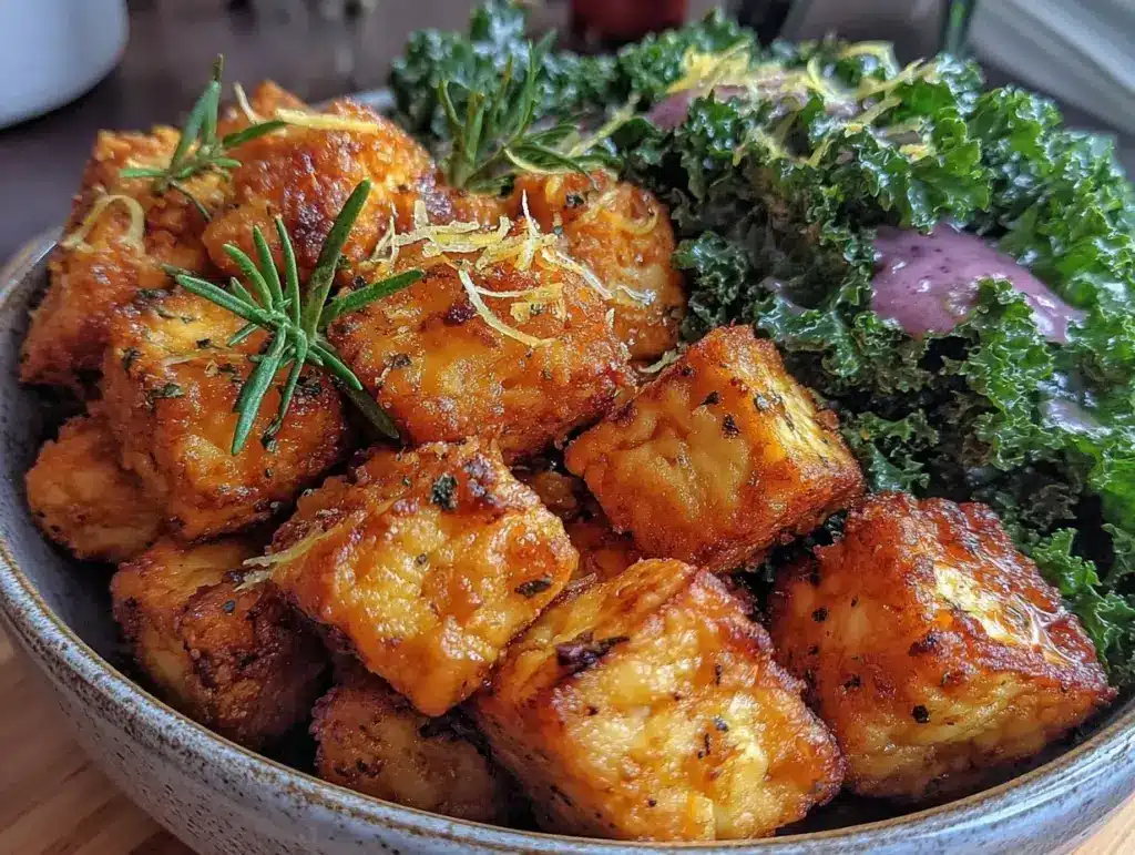 zesty ginger garlic tofu - featured image