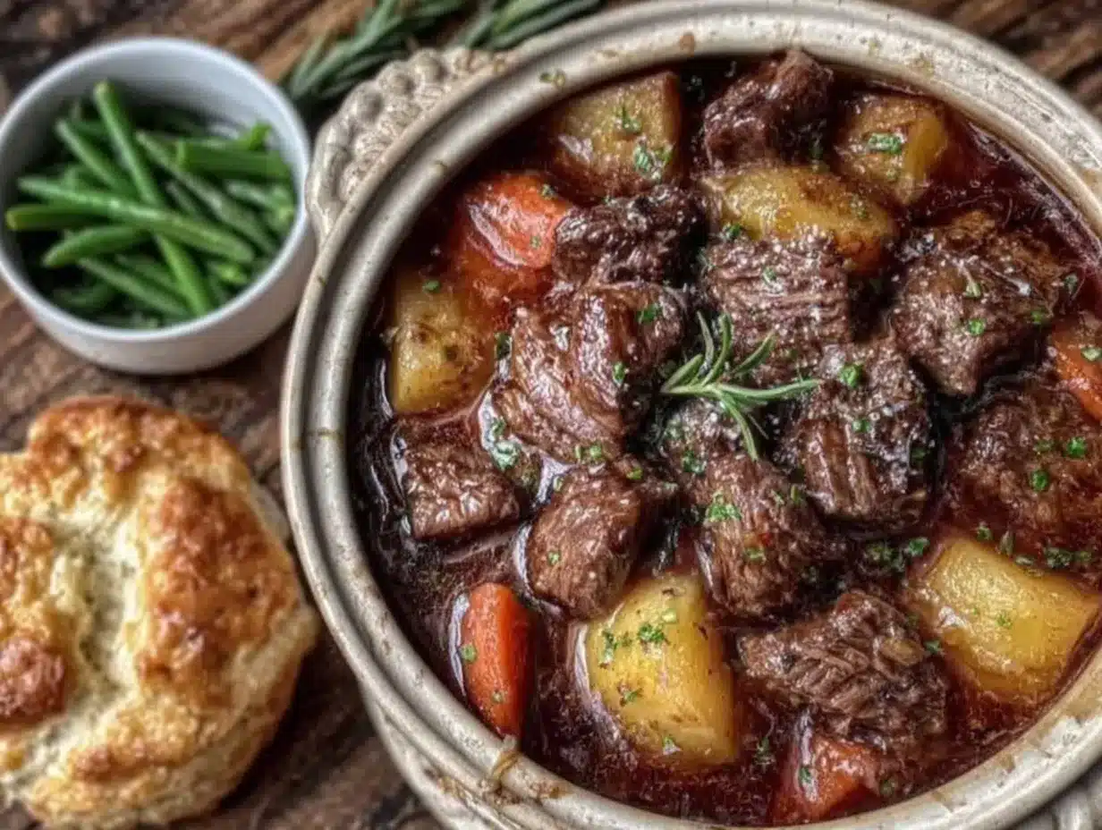 1970s crockpot beef stew preparation steps