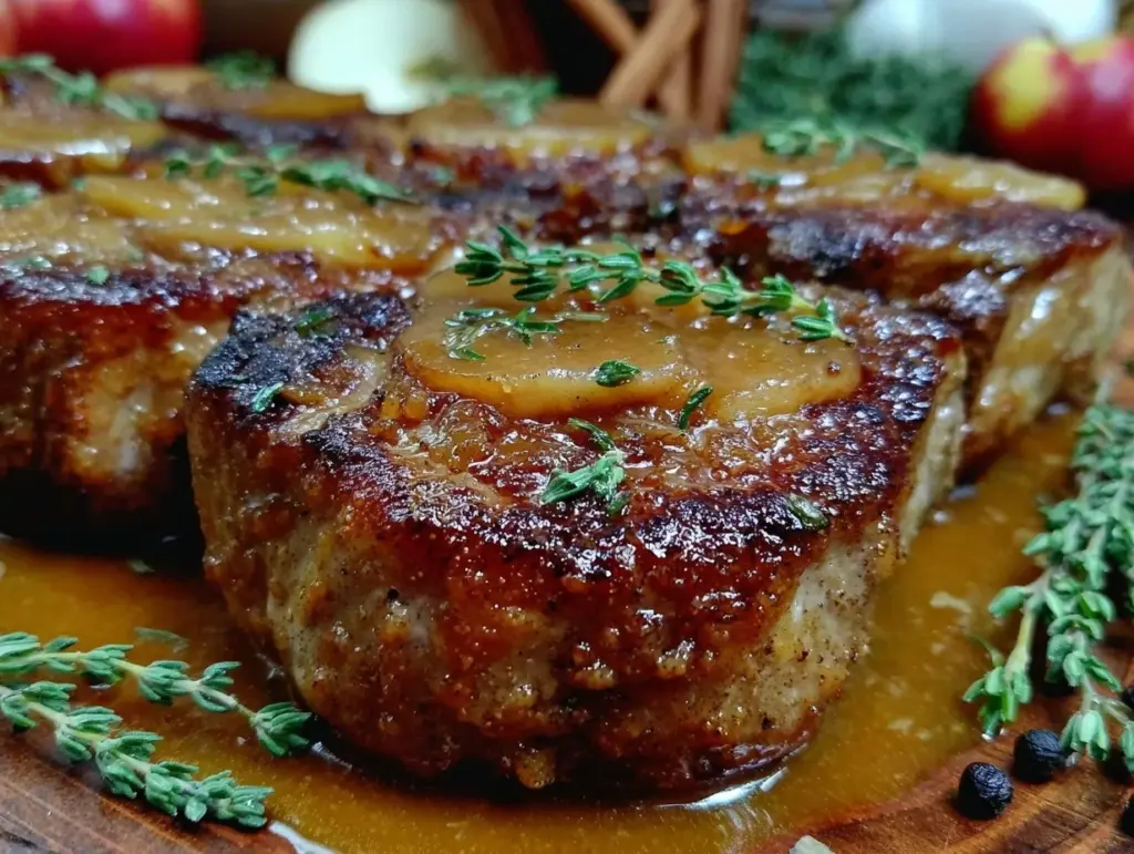 apple cider braised pork chops - featured image