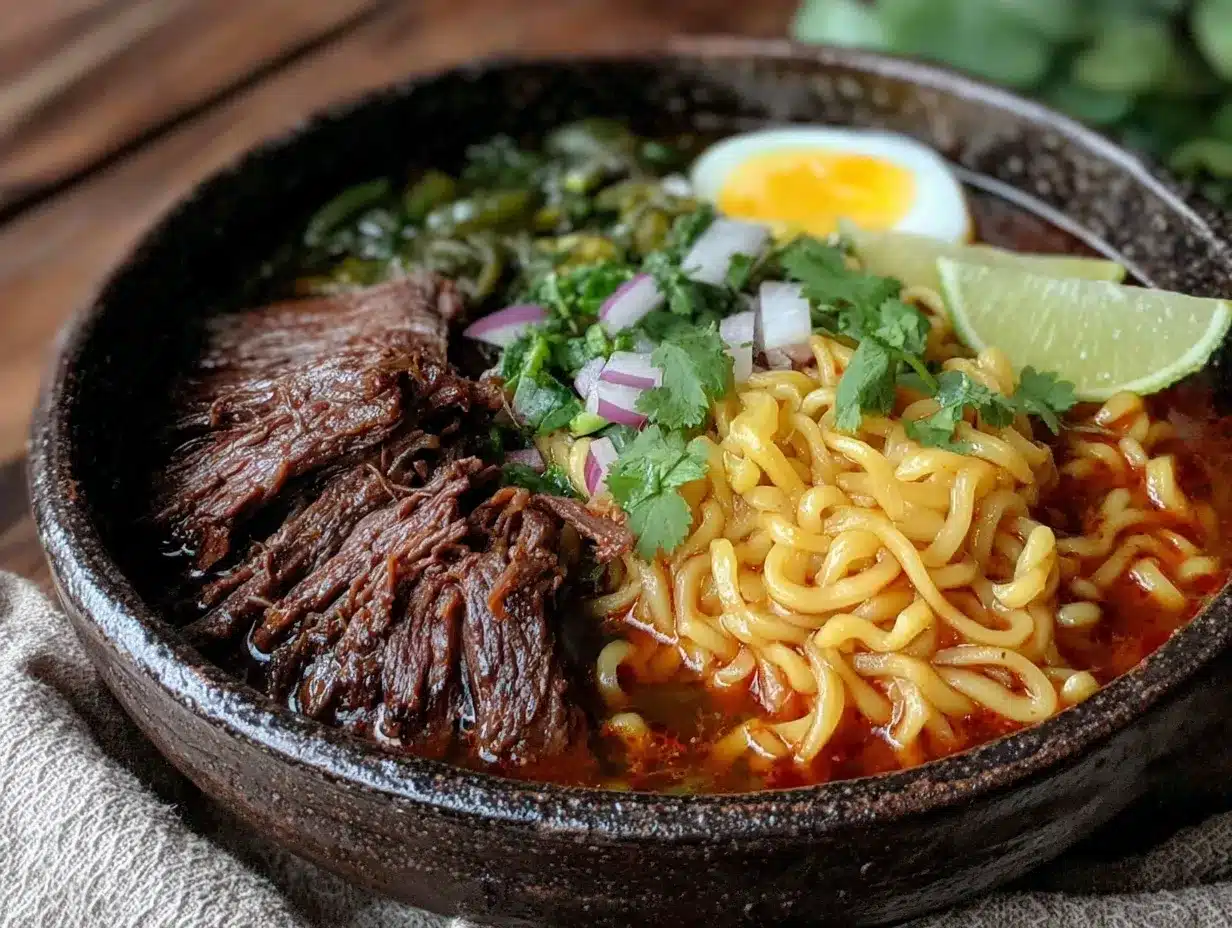birria ramen fusion bowl preparation steps