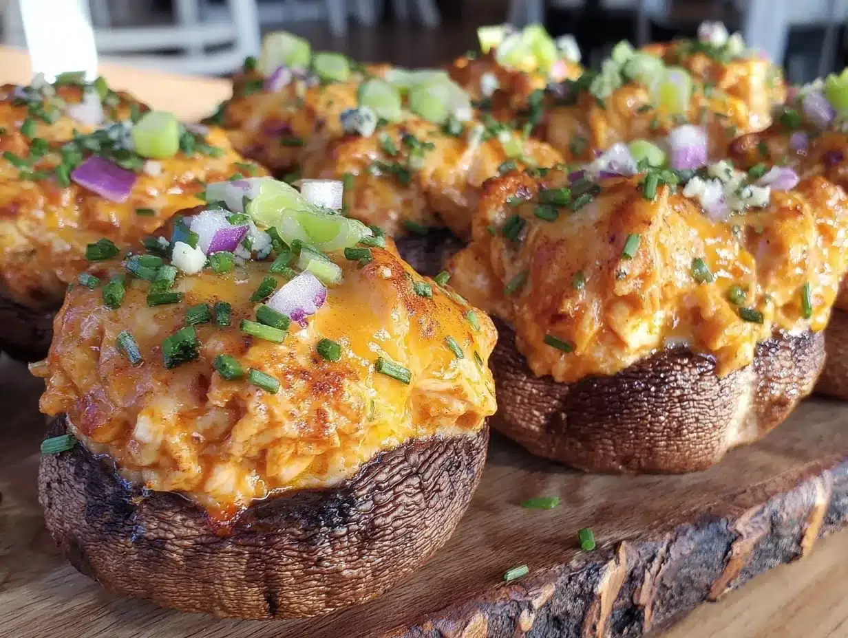 buffalo chicken stuffed mushrooms preparation steps