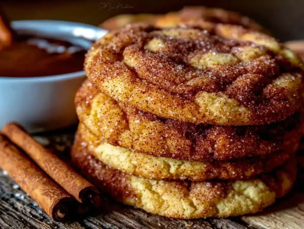 chewy brown butter snickerdoodle cookies - featured image