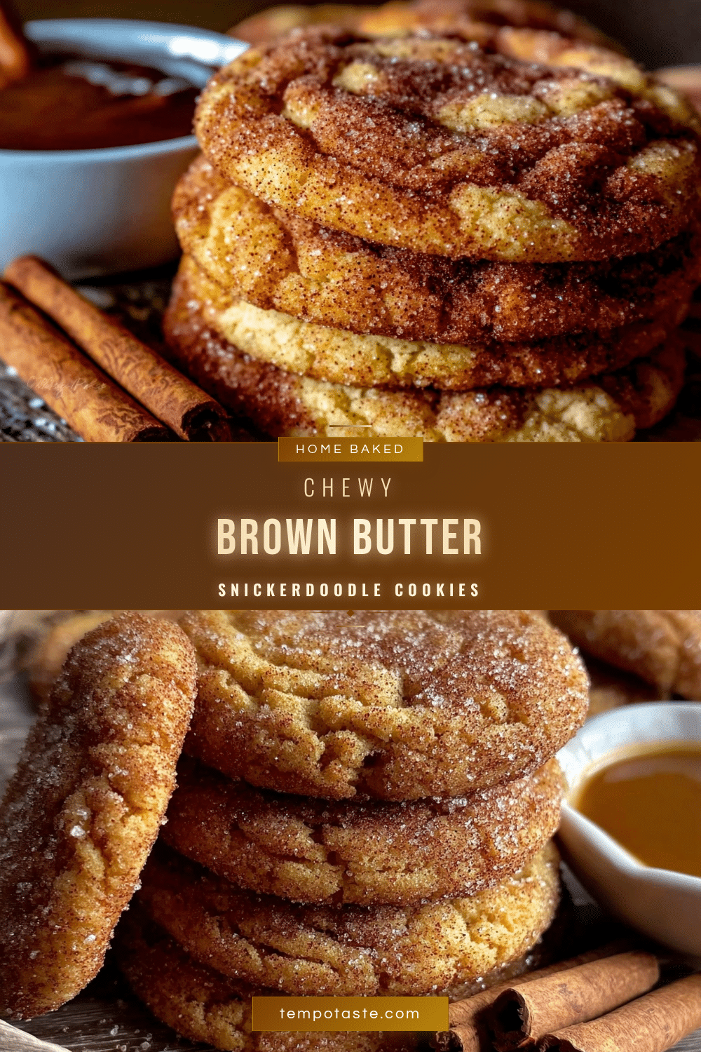 chewy brown butter snickerdoodle cookies recipe