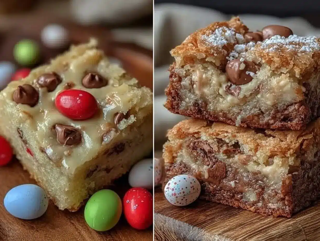 chewy mini egg blondies preparation steps