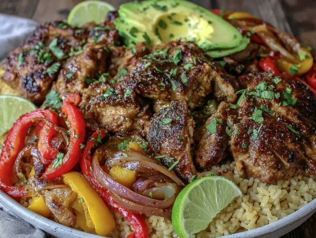 chicken fajita bowls - featured image