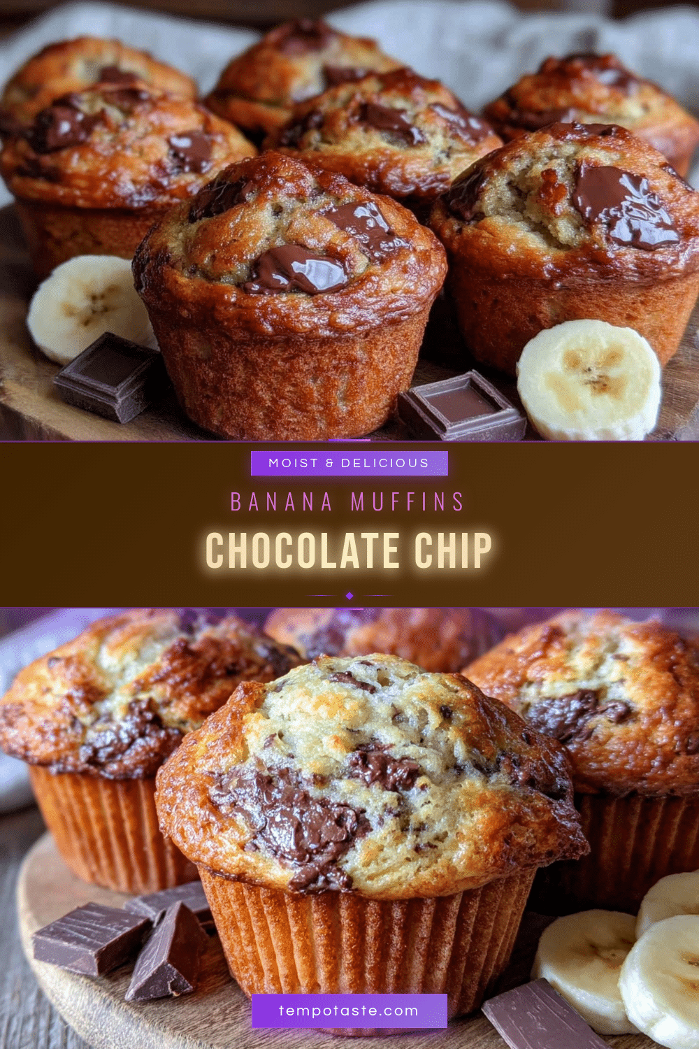 Chocolate Chip Banana Muffins recipe