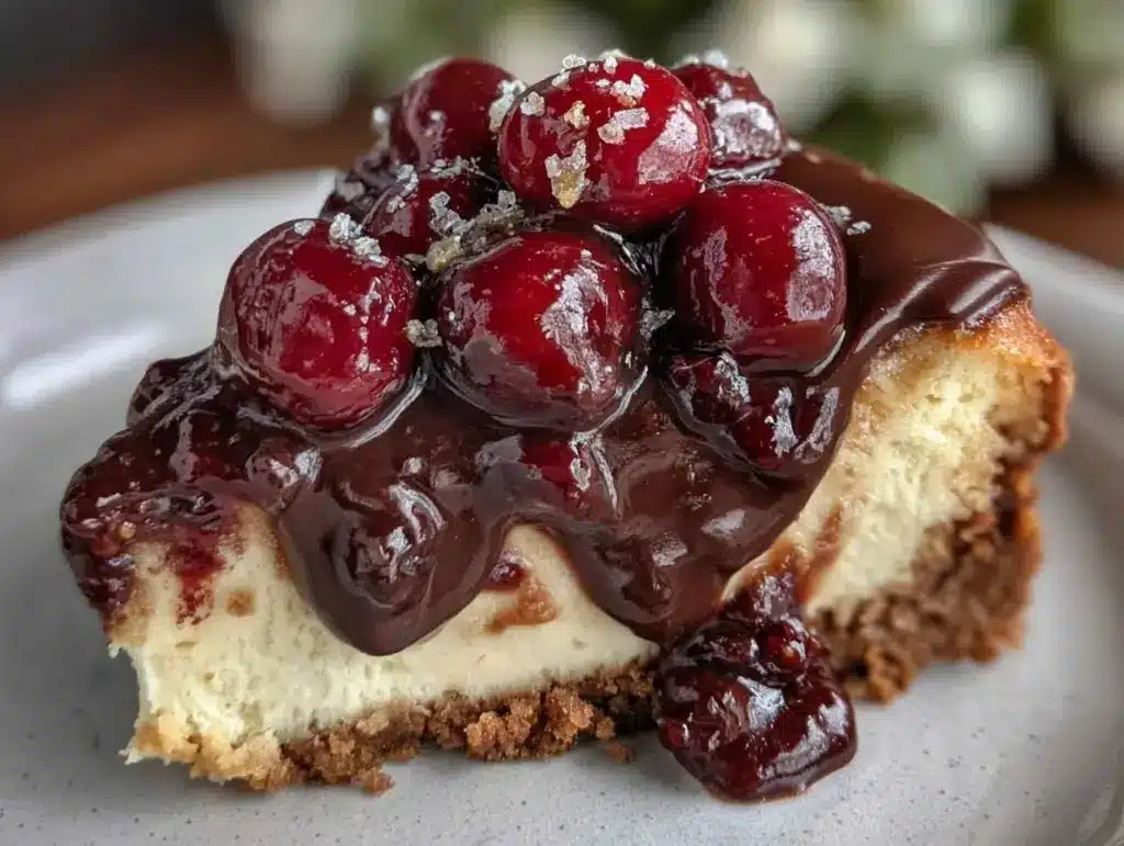 chocolate covered cherry cheesecake - featured image