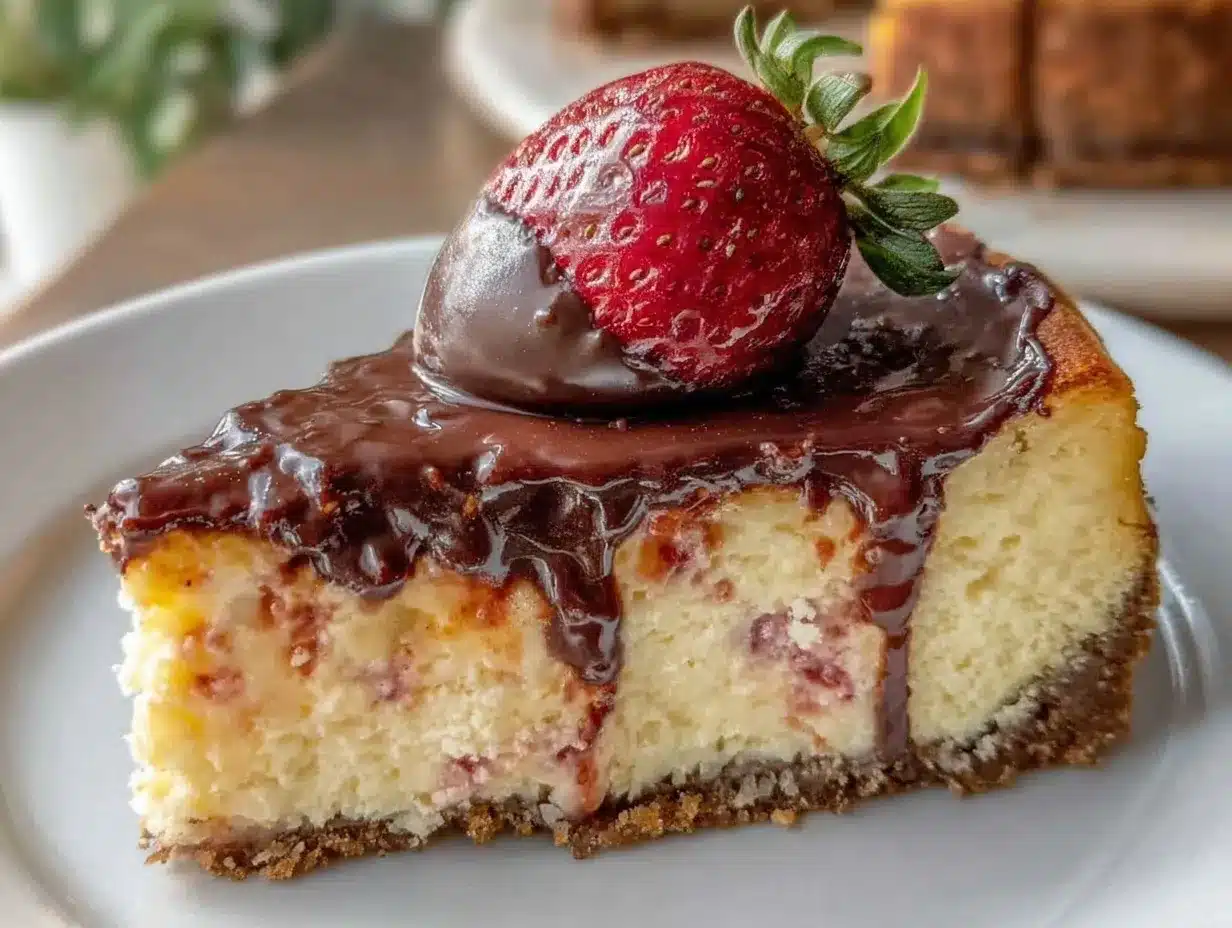 chocolate-covered strawberry cheesecake recipe preparation steps