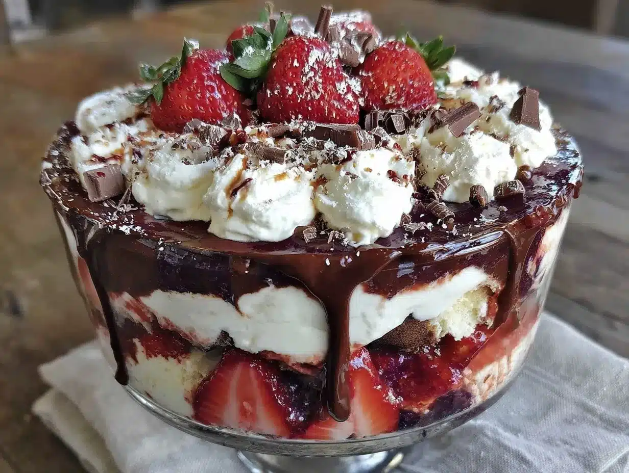 chocolate strawberry layer trifle preparation steps