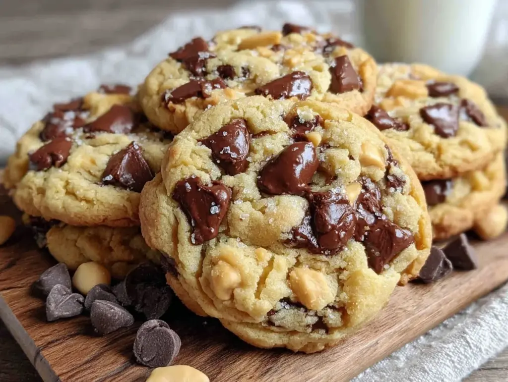 chunky peanut butter chocolate chip cookies - featured image