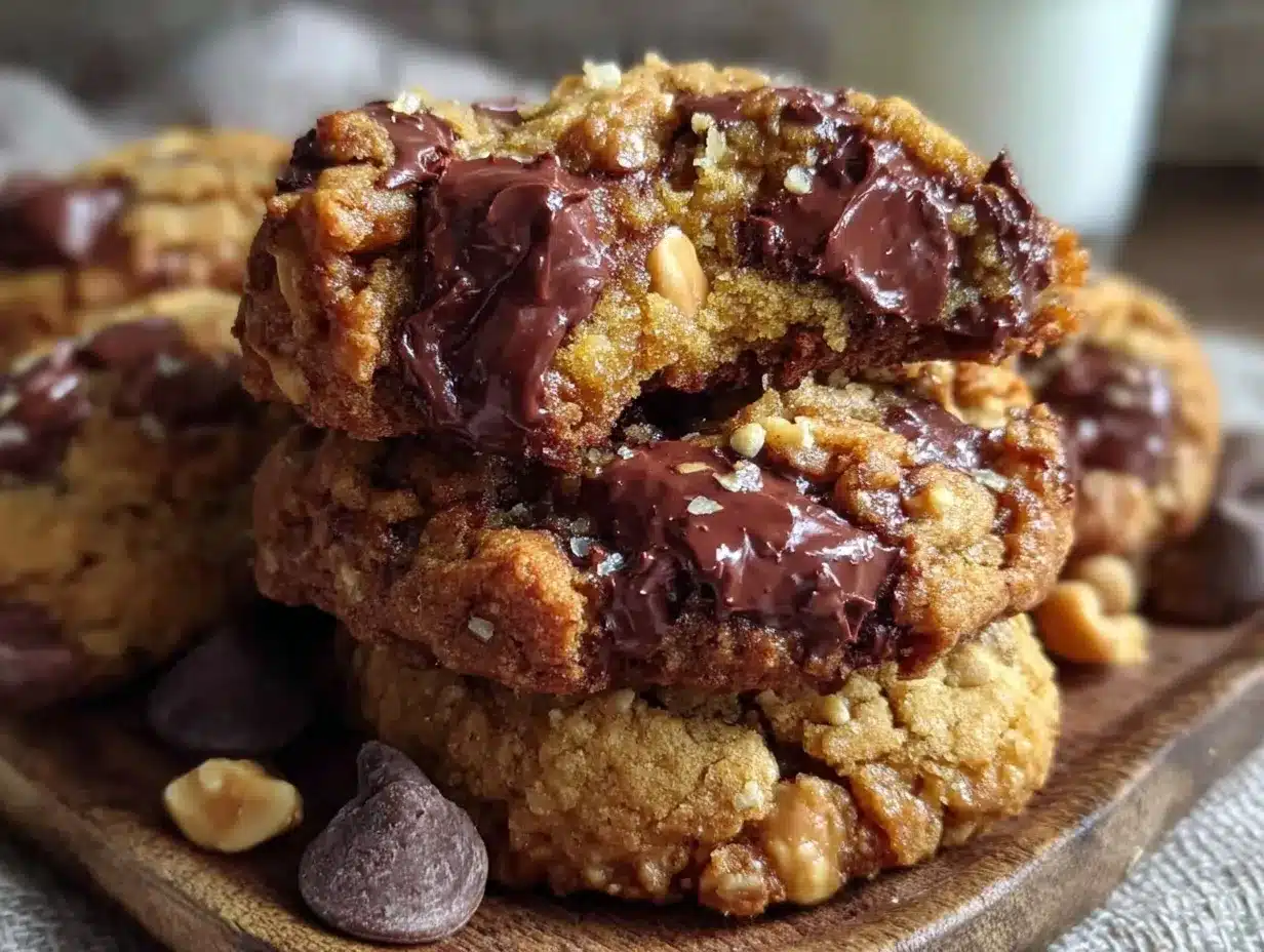 chunky peanut butter chocolate chip cookies preparation steps