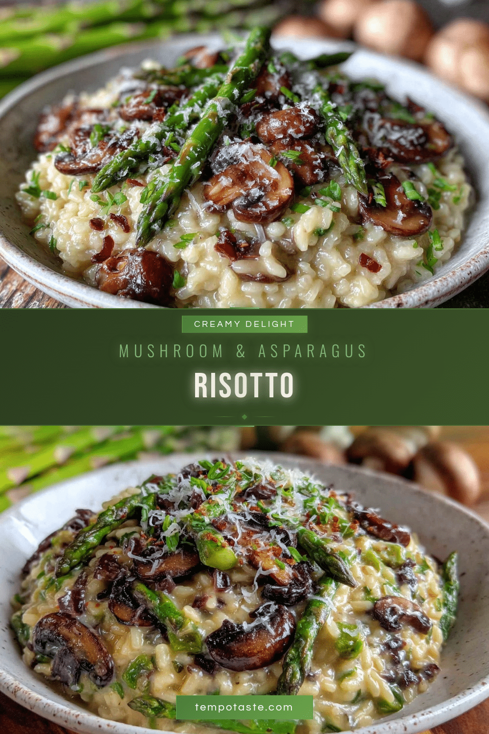creamy asparagus and mushroom risotto recipe