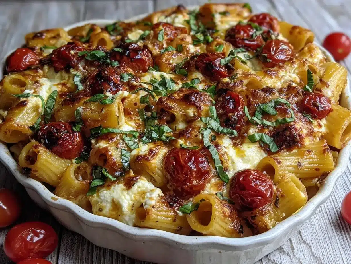 creamy baked feta pasta preparation steps