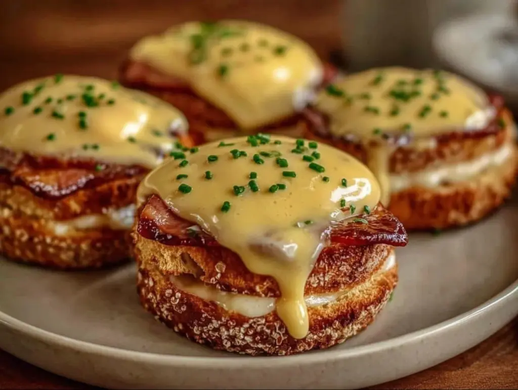 creamy eggs benedict - featured image