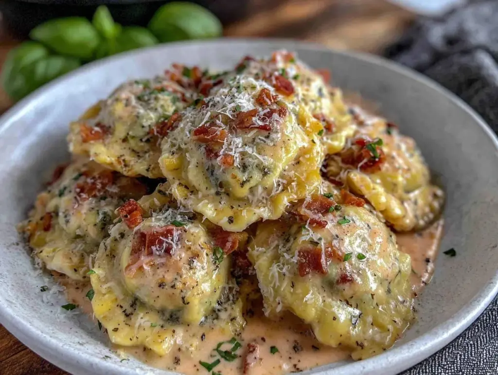 creamy heart shaped ravioli - featured image