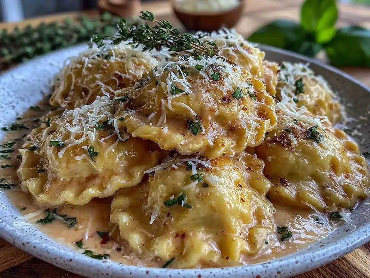 creamy heart shaped ravioli preparation steps