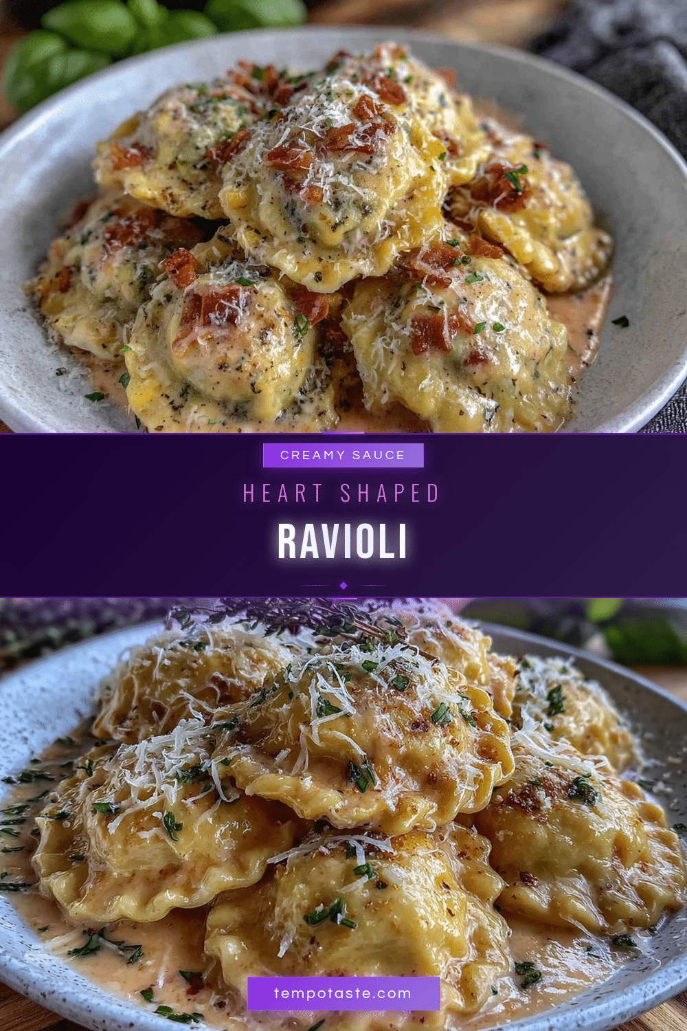 creamy heart shaped ravioli recipe