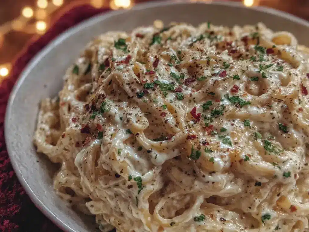 creamy homemade fettuccine alfredo - featured image