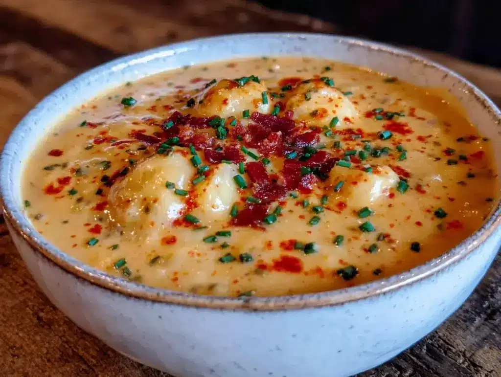 creamy irish cheddar potato soup - featured image