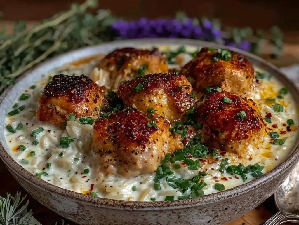 creamy one-pot chicken orzo - featured image