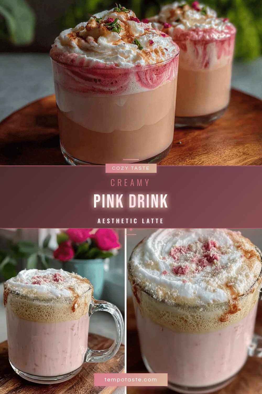 creamy pink drink aesthetic latte recipe