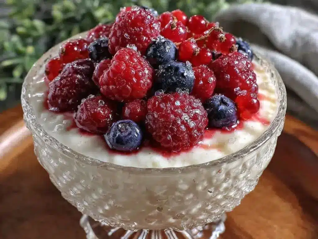 creamy rose water panna cotta - featured image