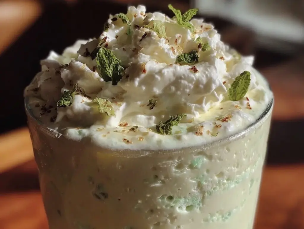 creamy shamrock mint milkshake - featured image