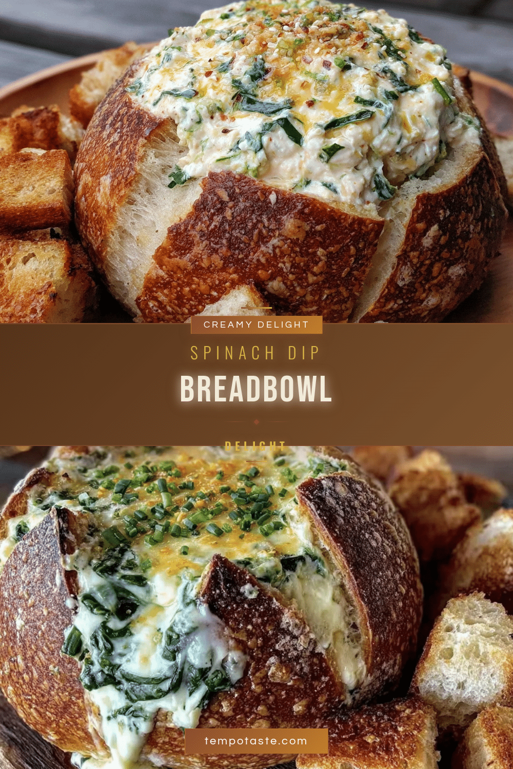 creamy spinach dip breadbowl recipe