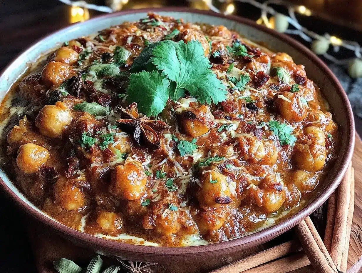 creamy vegan chickpea tikka masala preparation steps