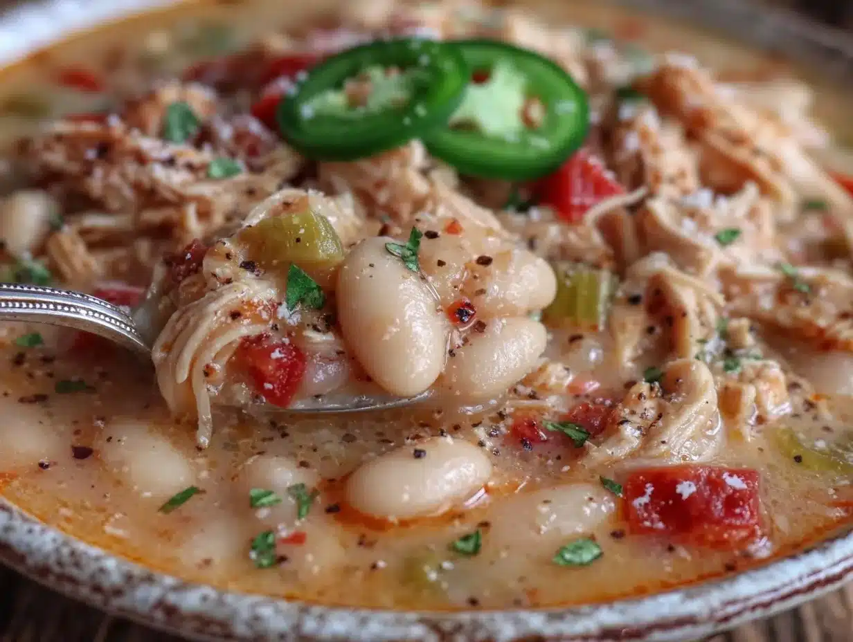 creamy white bean chicken chili preparation steps