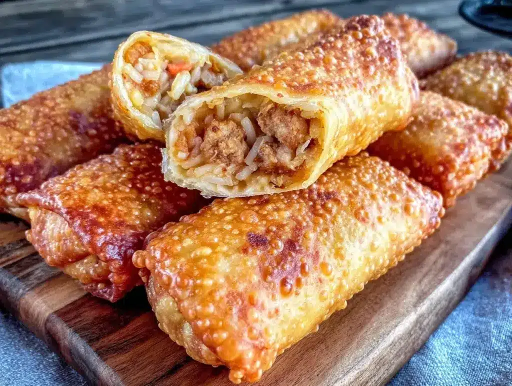 crispy air fryer egg rolls - featured image