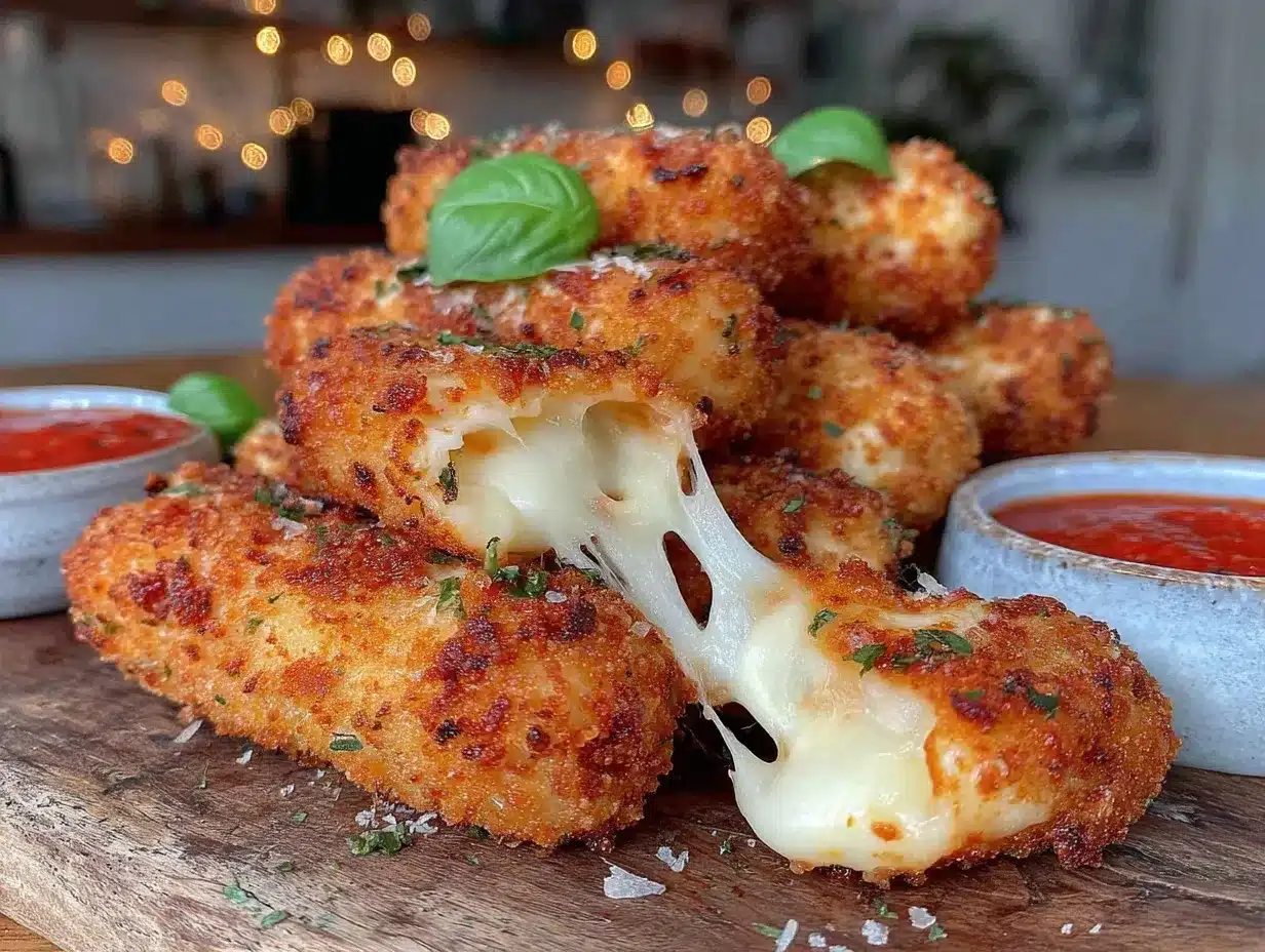 crispy air fryer mozzarella sticks preparation steps