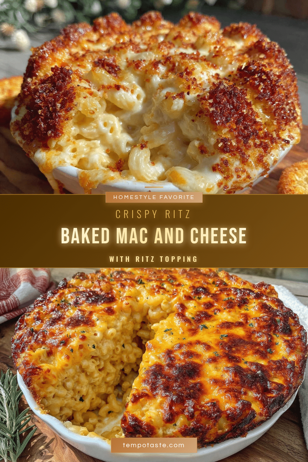 crispy baked mac and cheese with ritz topping recipe