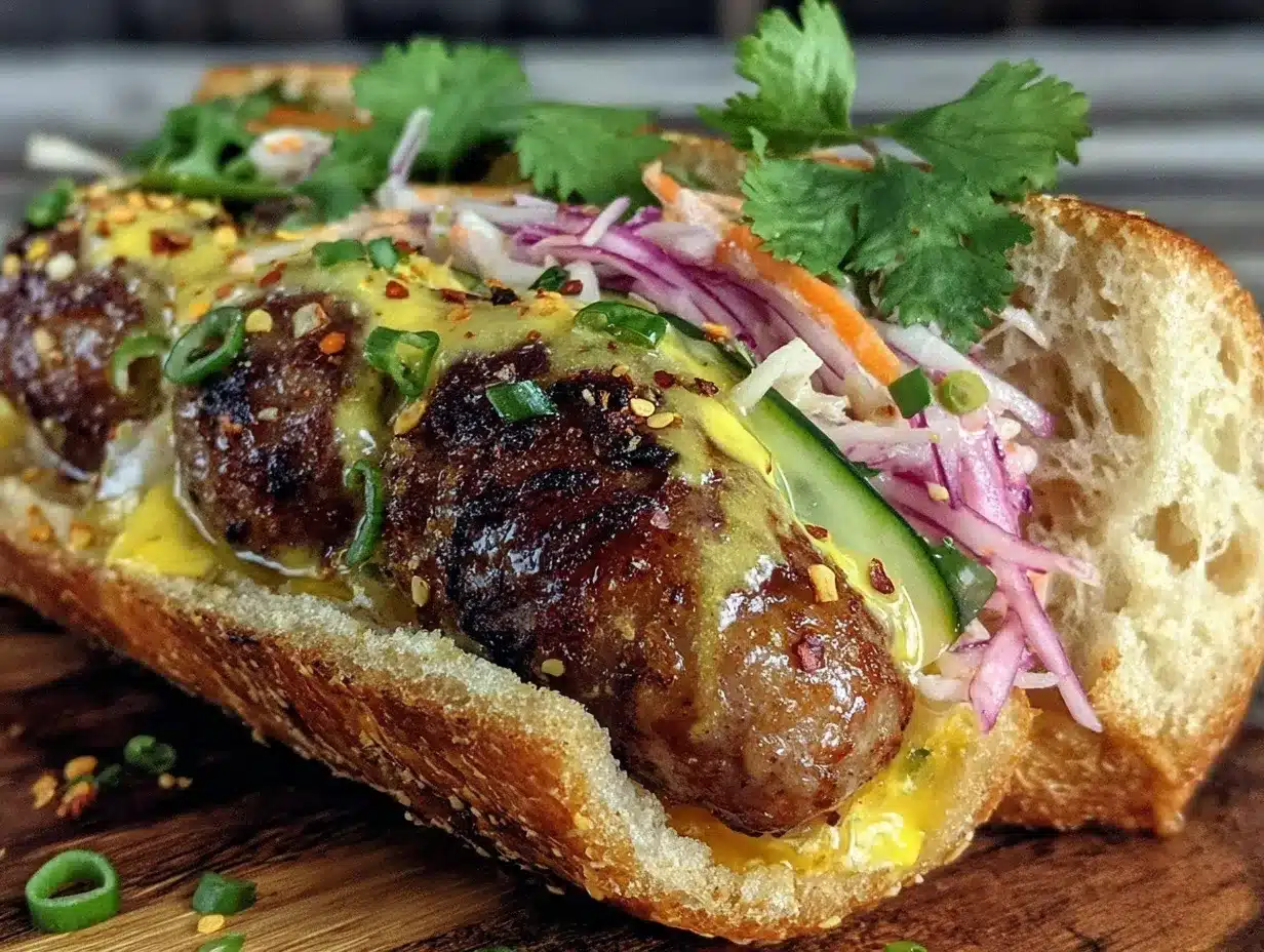 crispy bánh mì hot dog preparation steps