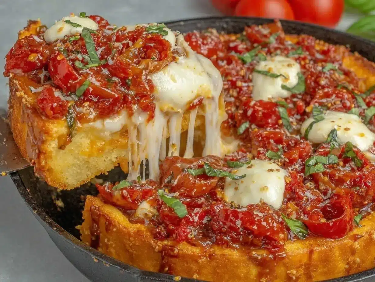 crispy cast iron deep dish pizza preparation steps