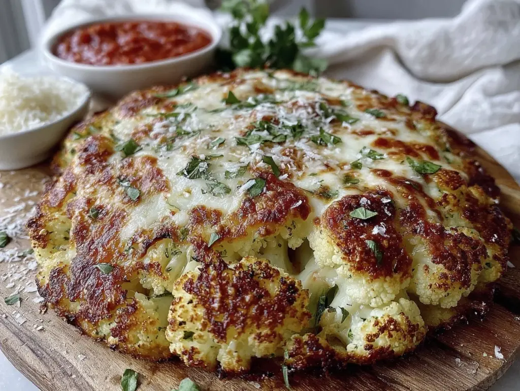 crispy cauliflower pizza crust - featured image