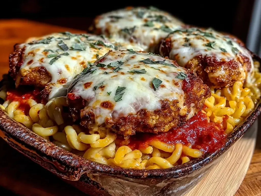 Crispy Chicken Parmesan Pasta Bake - featured image