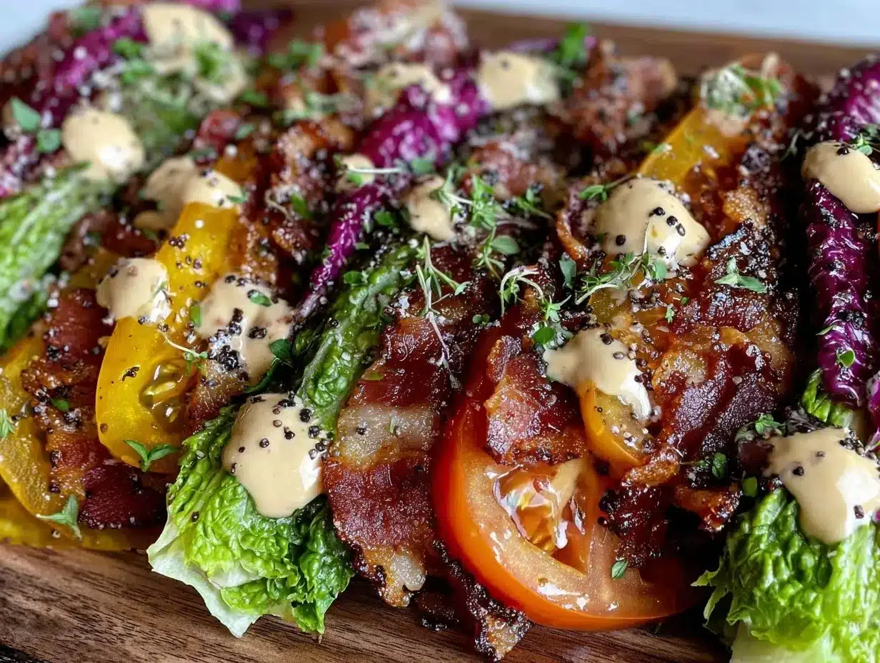 crispy deconstructed BLT salad bowl preparation steps