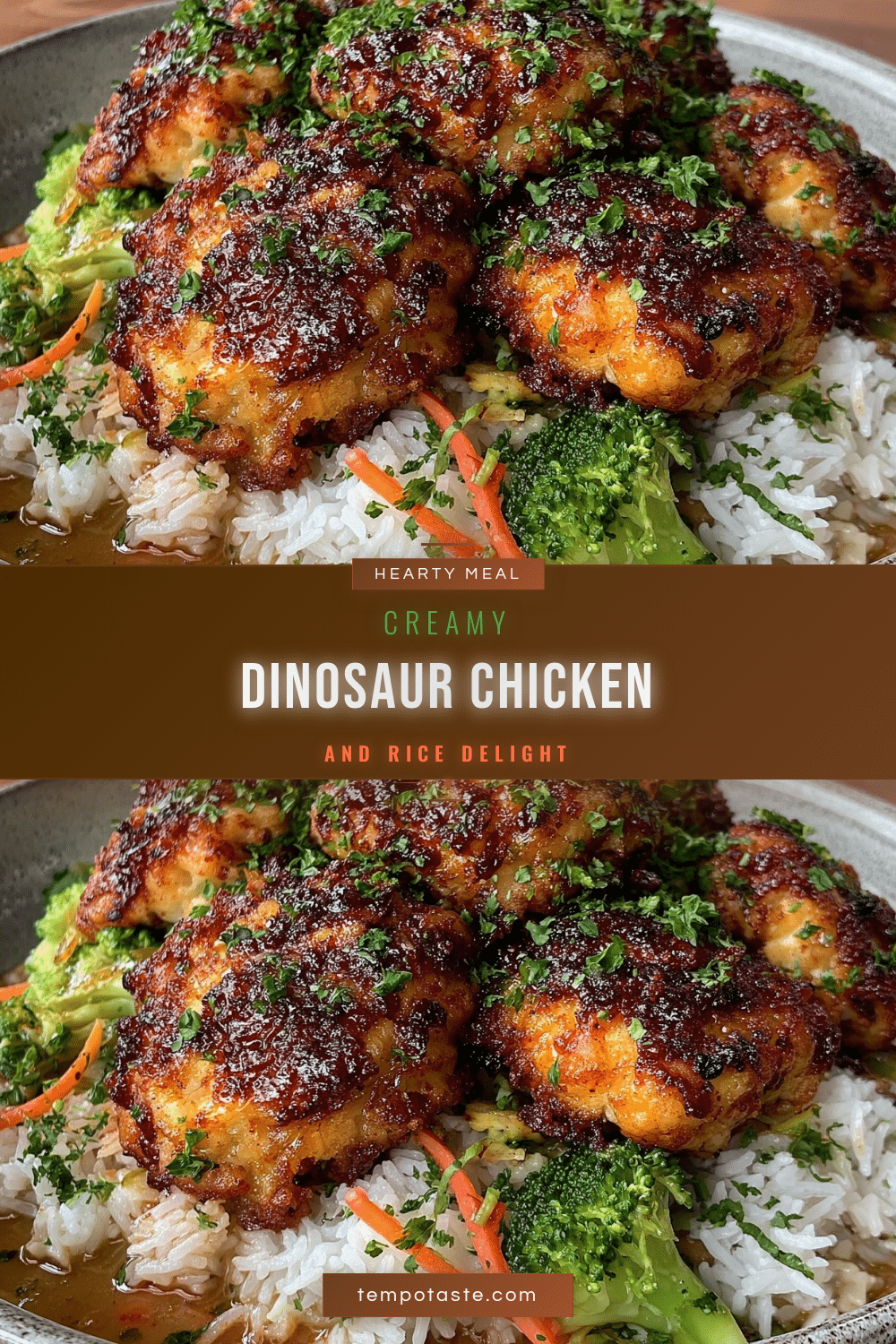 crispy dinosaur chicken and rice recipe