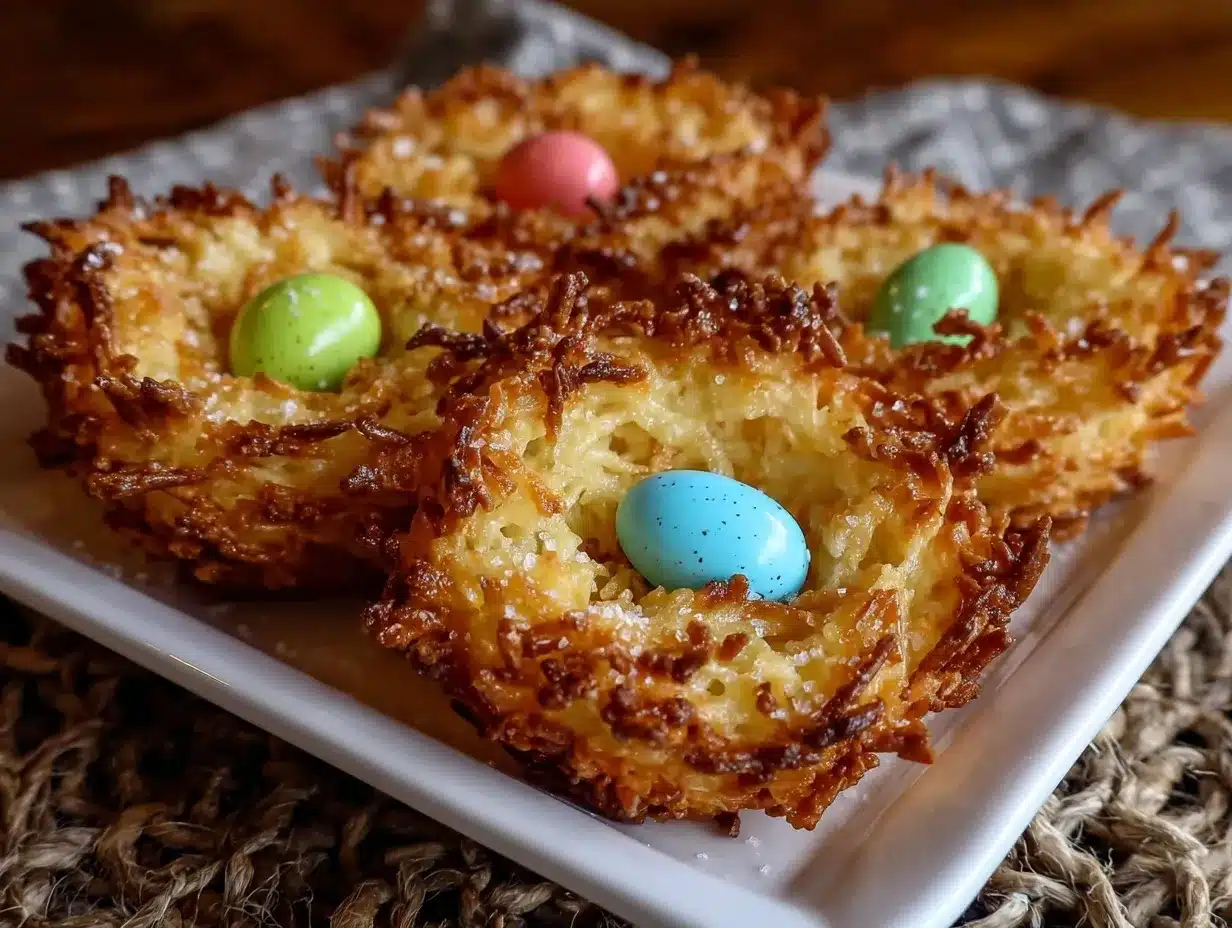crispy Easter egg cookie nests preparation steps