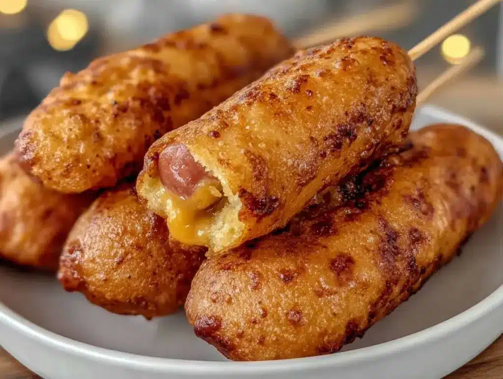 crispy homemade corn dogs - featured image
