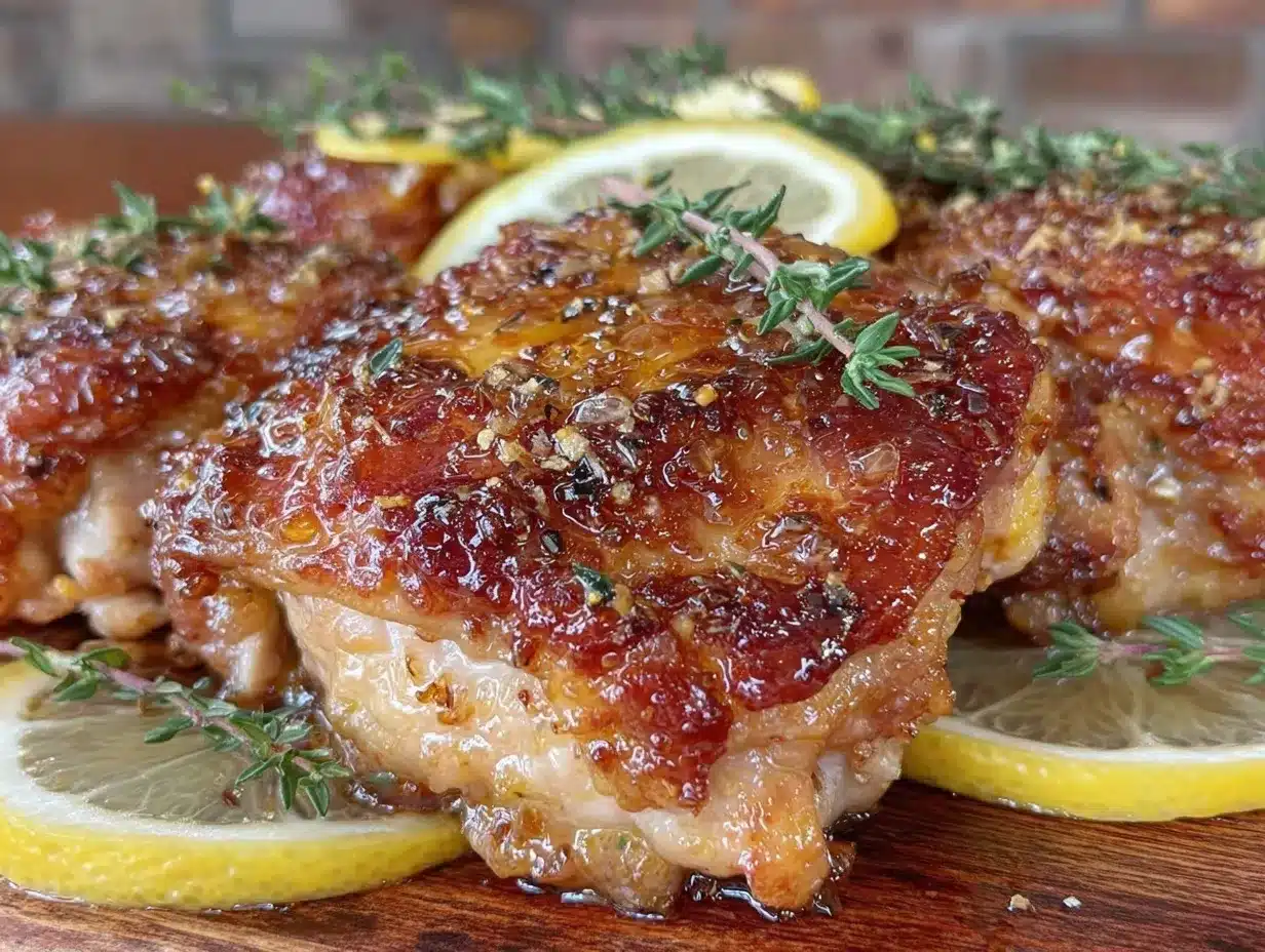 crispy lemon butter chicken thighs preparation steps
